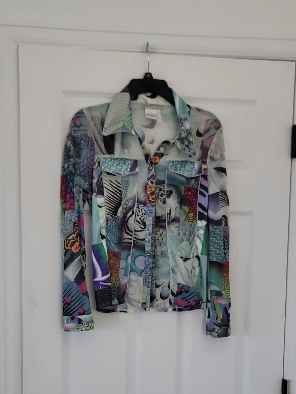 Alberto Makali Multicolor Graphic Print Jean Jacket